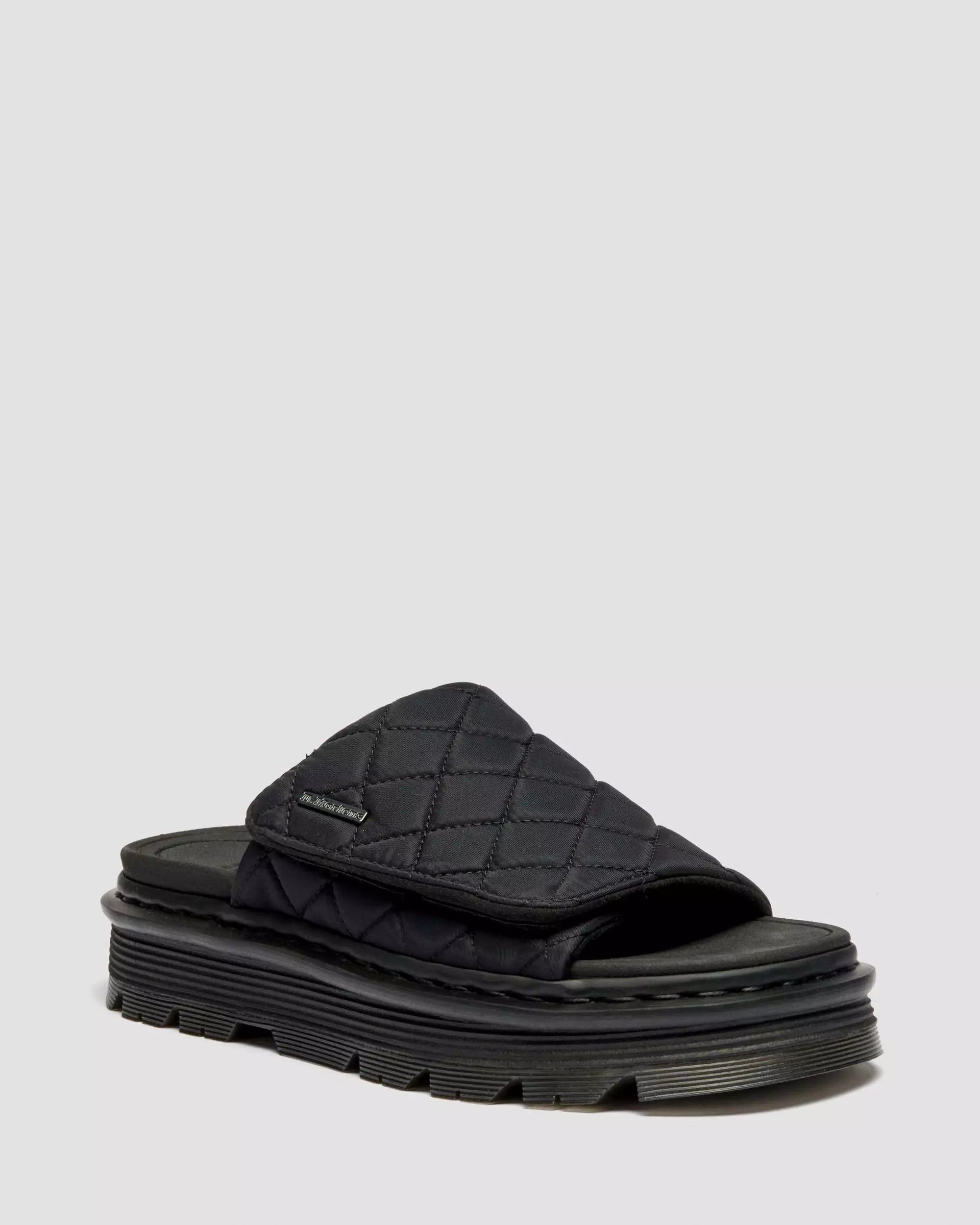 Zebzag Slides Quilted Canvas Strap Platform Slides