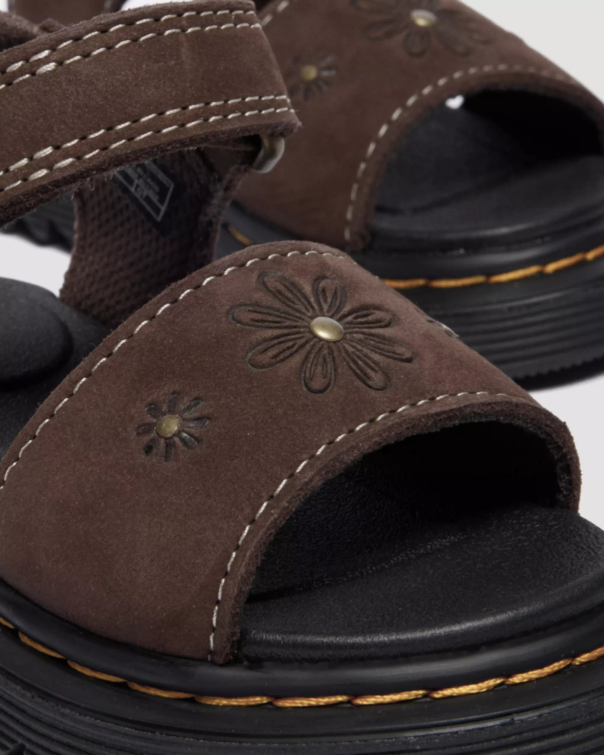 Youth Marlowe Flower Debossed Nubuck Strap Sandals