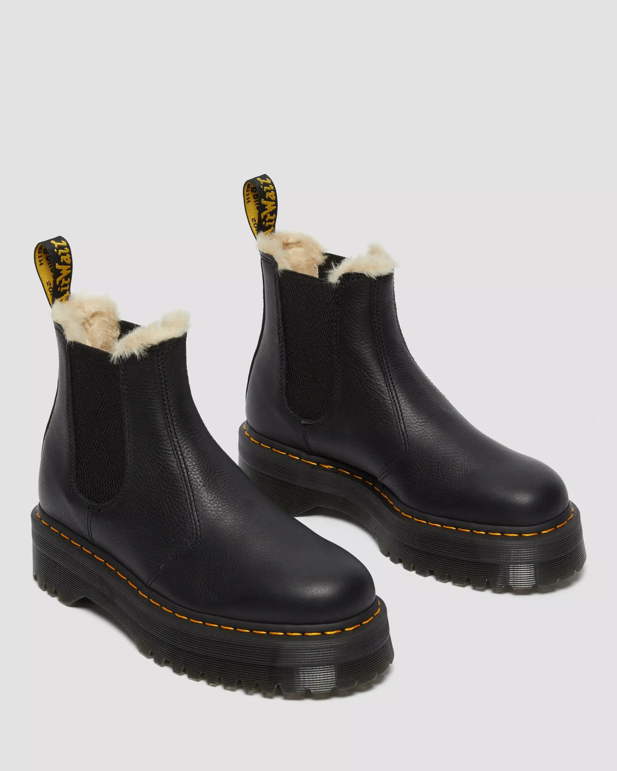 2976 Faux Fur Lined Platform Chelsea Boots