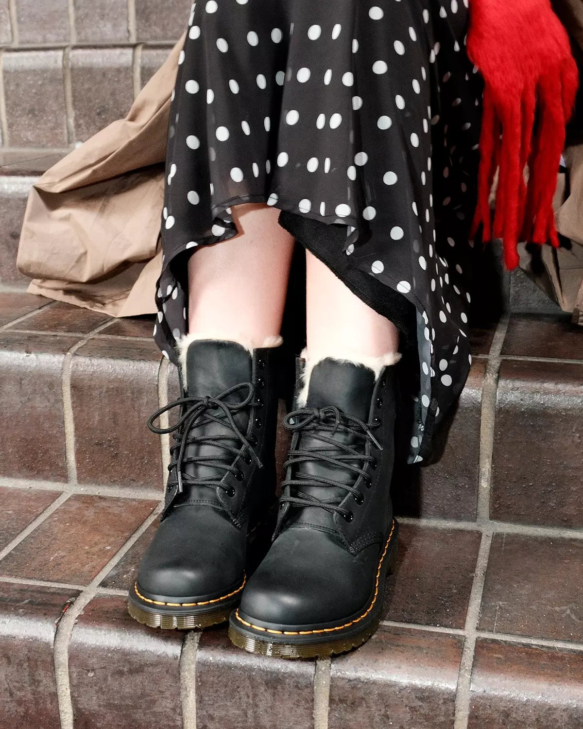 1460 Women's Faux Fur Lined Lace Up Boots