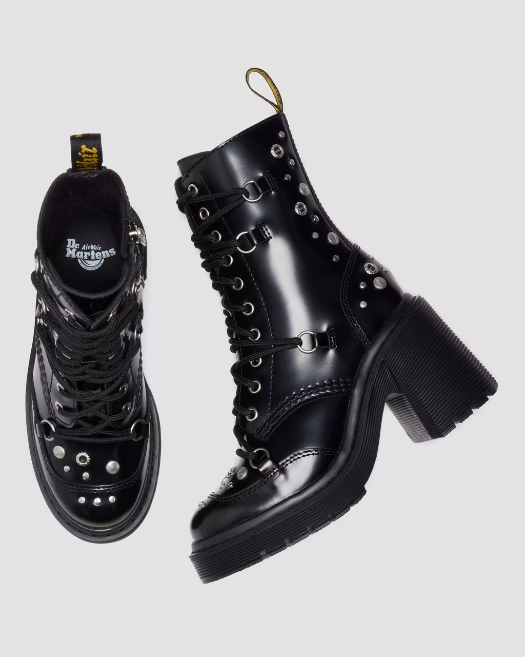 CHESNEY Studded Buttero Leather Flare Heeled Boots