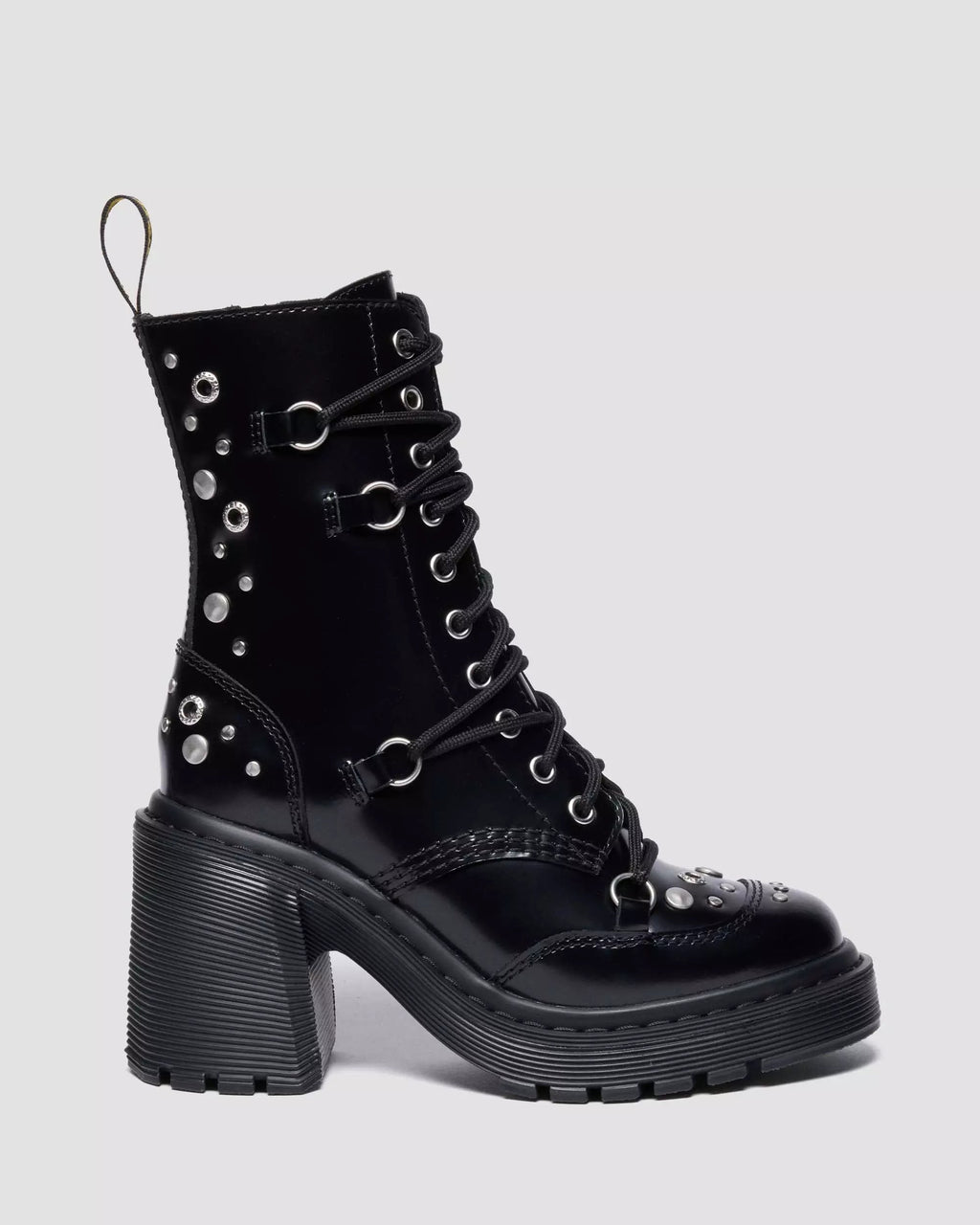 CHESNEY Studded Buttero Leather Flare Heeled Boots