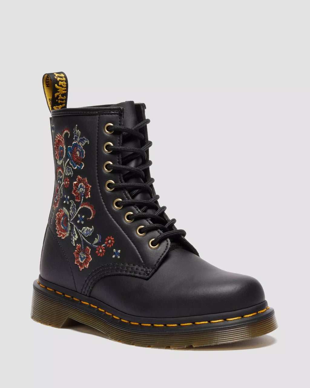 1460 VONDA TF Reclaimed Leather Floral Print Lace Up Boots