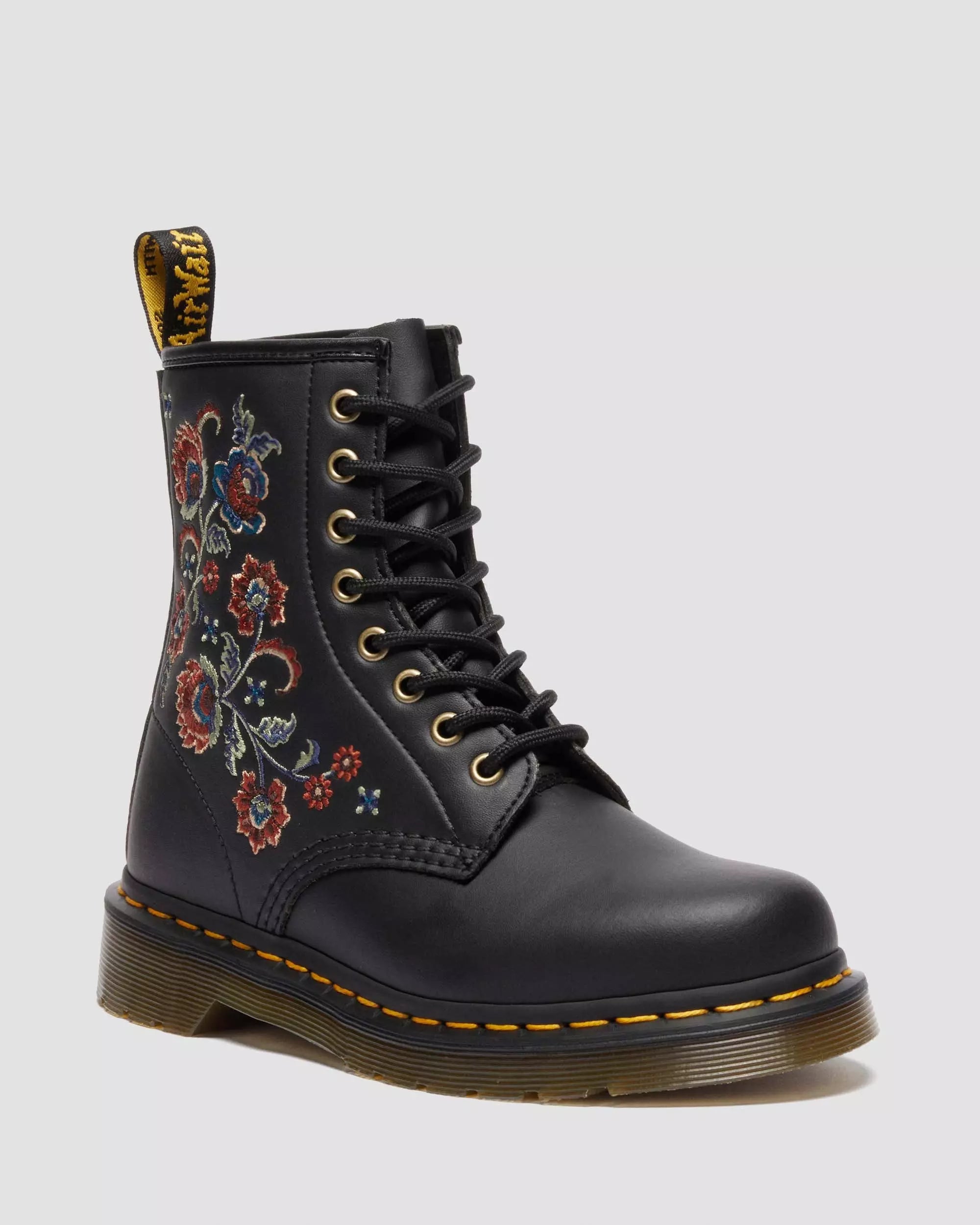 1460 VONDA TF Reclaimed Leather Floral Print Lace Up Boots