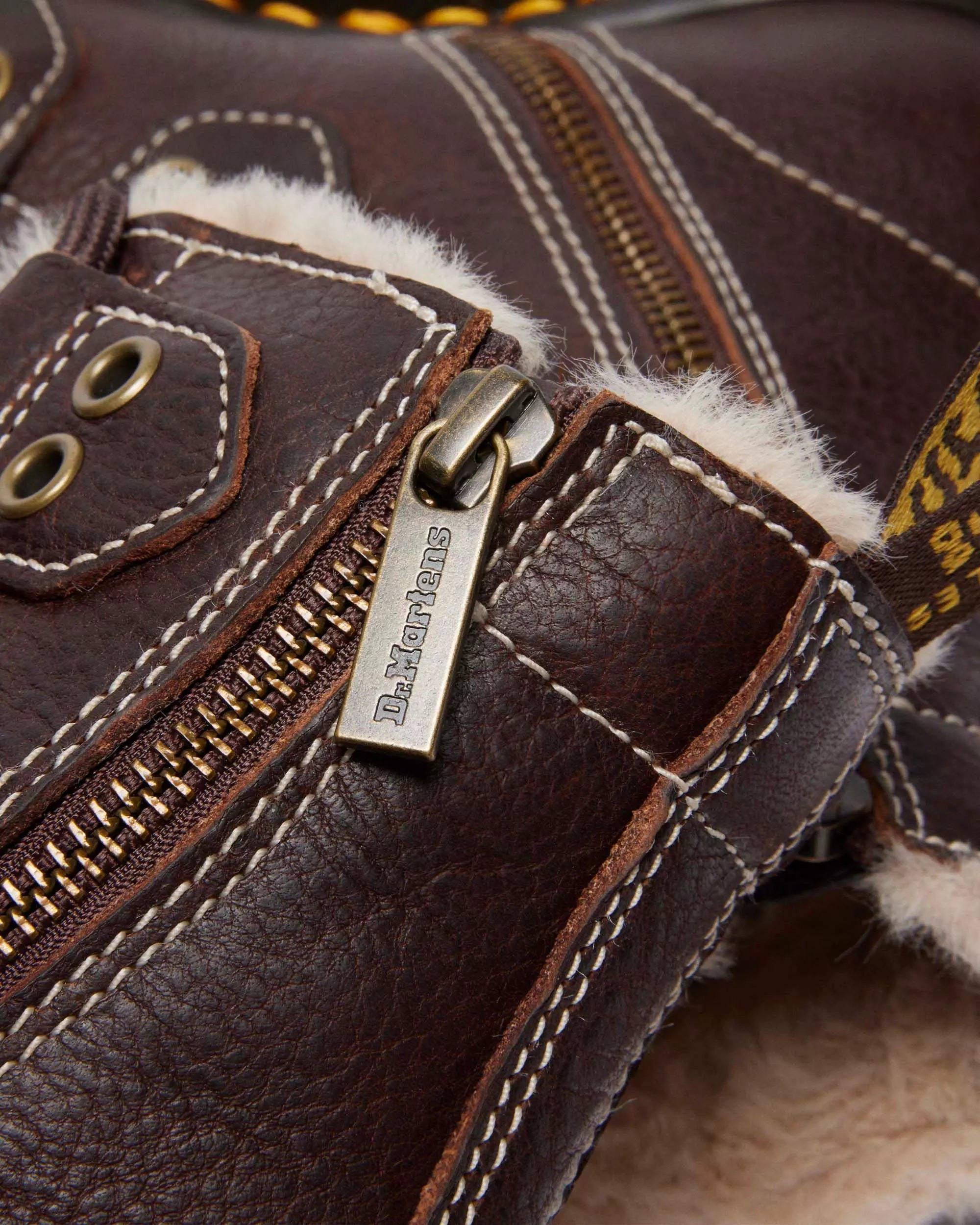 1460 Faux Fur Lined Lace-to-toe Leather Boots