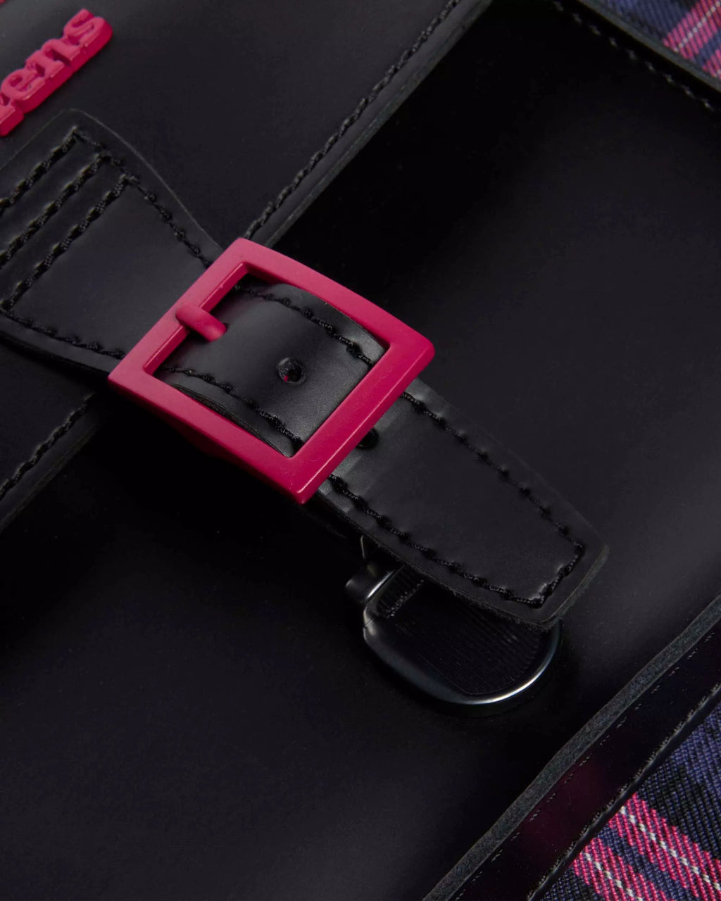 HEART BACKPACK PINK TARTAN LEATHER HEART BAG