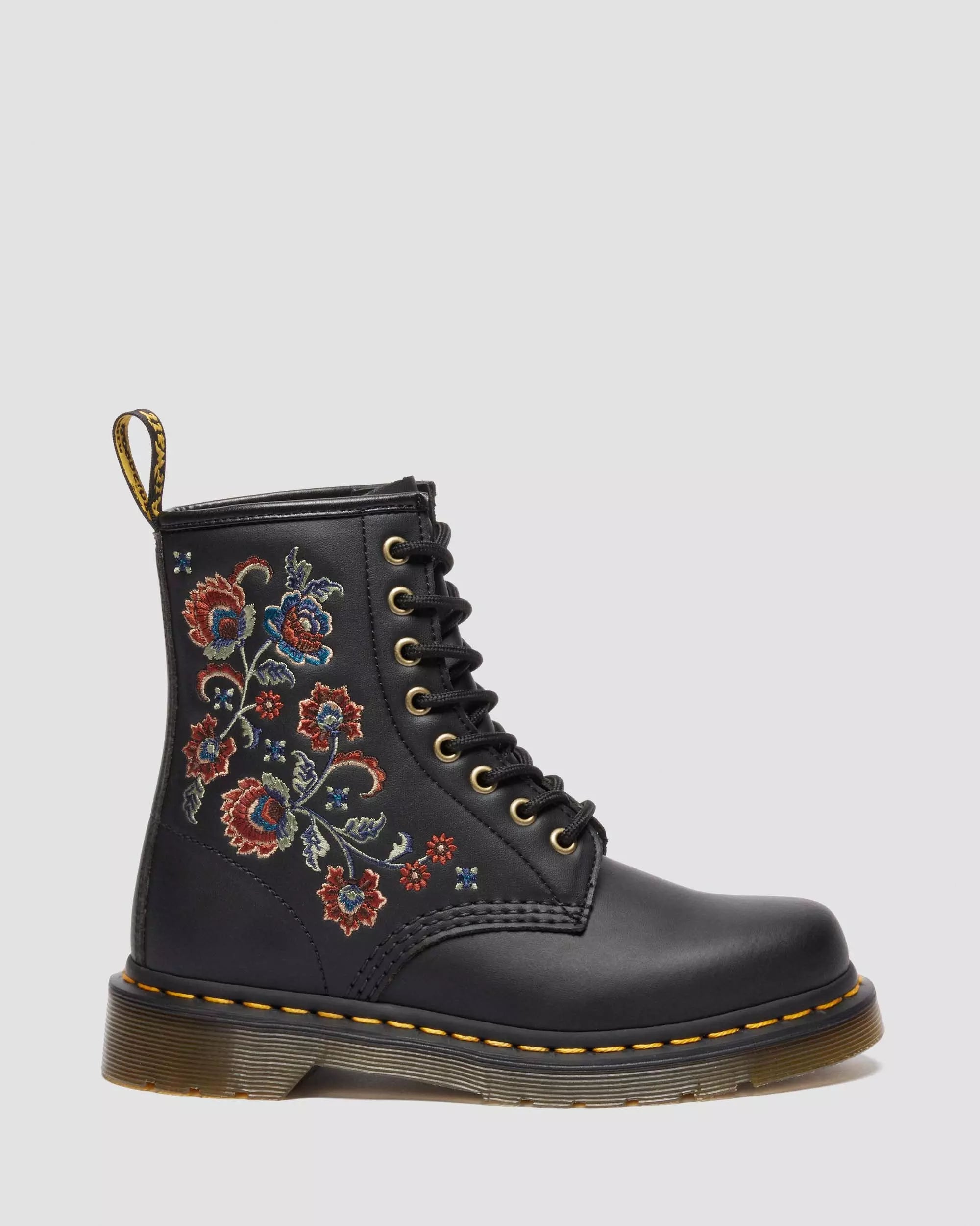 1460 VONDA TF Reclaimed Leather Floral Print Lace Up Boots